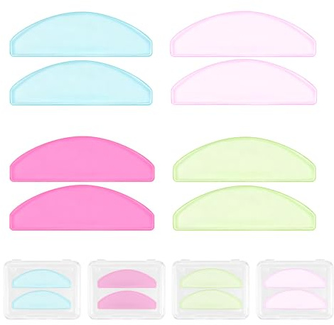4 Pairs Lash Lift Shields Reusable Lash Lift Pads Self Adhesive Eyelash Perming Softening Pads Ultra - Thin Lash Lift Specialized Pads for Curled Lashes No Glue