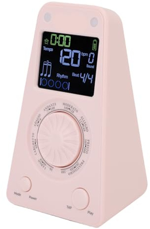 Oreilet Elektronisches Digitales Metronom, 30 BPM – 280 BPM Farbdisplay, Tragbares Elektronisches Metronom, 10 Töne, BT-Lautsprecherfunktion, für Gitarre, Schlagzeug, Klavier, Violine, Ukulele (PINK)