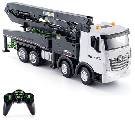 ERYUE High-Frequency Remote Control Concrete Pump Truck Toy - Realistic Construction Vehicle with Water Pump Feature - Perfect for Kids Ages 8 and Up (Gray #-1)