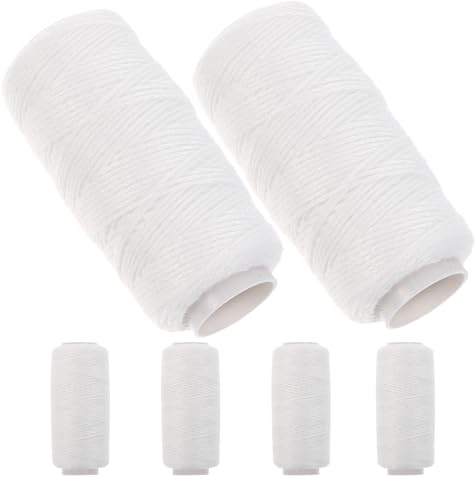 Baumwollfaden für Augenbrauen und Gesichtsepilation Weiß | Weiche Baumwollfaser, Kompatibel mit Threading Geräten, 6 Stück-pack für Beauty Routine