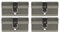 4x Zylinderschloss gleichschließend 60 mm 30x30 mit 20 Schlüssel