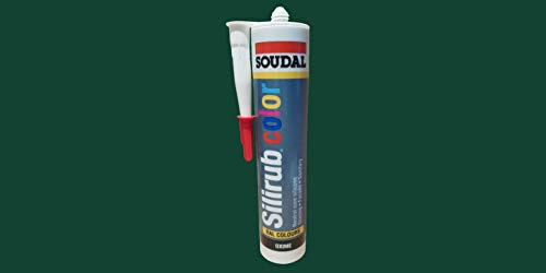 Soudal Moss Green Silicone Sealant 310ml RAL 6005 | Waterproof & Mould Resistant | Flexible Sealant Compound | For Windows, Doors, Kitchens & Bathrooms