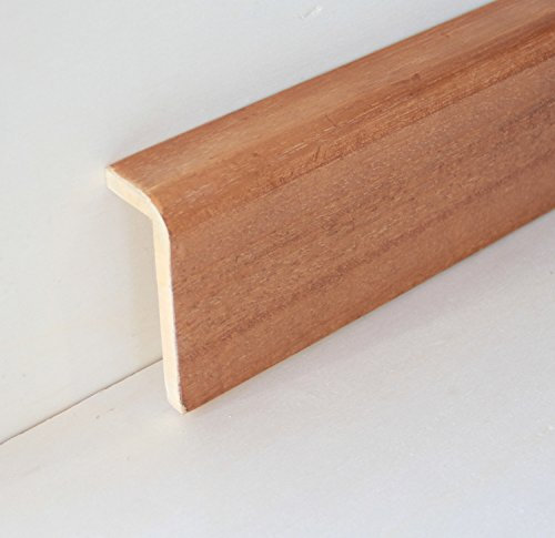 Hobby Legno - Battiscopa Copritubo Massello In Legno Di Ayous Tinto Noce Chiaro mm. 92X38X3000 (Prezzo Per ml. 6) completo di listello per sostegno spessore. Made in Italy.