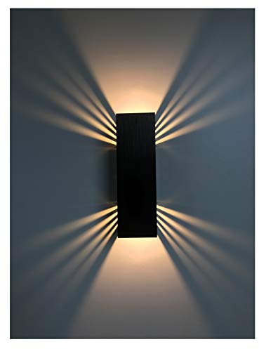 SpiceLED Wandleuchte | ShineLED-14 Black Edition | 2x7W Warmweiß | Schatteneffekt | High-Power LED Wandlampe | Dimmbar