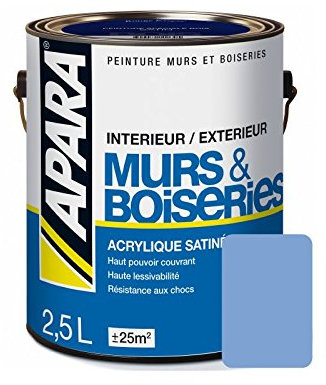 Peinture intérieure couleur, acrylique satinée 2.5 litres Bleu