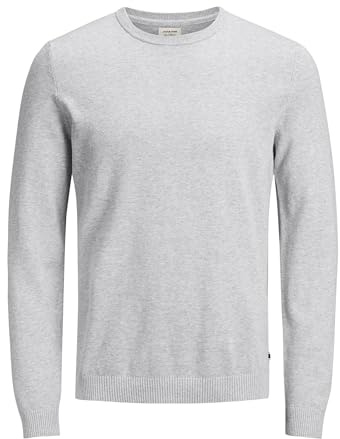 JACK & JONES Mens Braze Crew Neck Knit Jumper Ghost