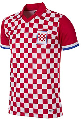 COPA Football - Retro Fußballtrikot Herren - Kroatien 1990 - Rot - Weiß - 100% Polyester - Größe M