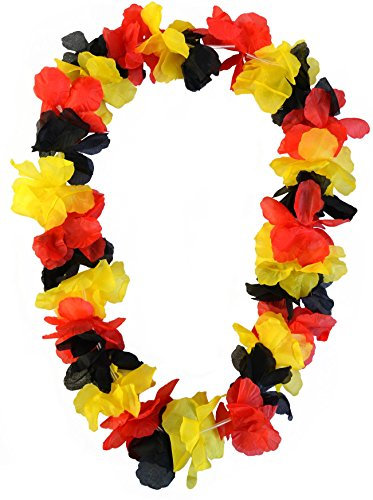 Gear Up Deutschland Hawaiikette Blumenkette 5 Stück bis 200 Stück wählbar 100 cm zur WM 2018 Fussball Farbe 5 Stück