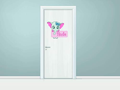 Oedim Elephant in PVC Children's Wall Designs | 30 x 25 cm | Decorative Item Die Cut | 100% Adjustable | Decoration Doors, Walls of Rooms and Bedrooms