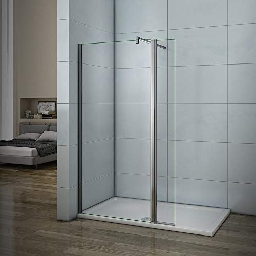 Aica parete per doccia 80cm walk-in con 40cm munito di paretina mobile e barra stabilizzatrice 90cm