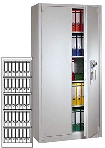 Müller Safe BS 1040 Stahlbüroschrank, Mechanisches Kombinationsschloss ZKS anstatt des Doppelbartschlosses, H195xB67xT55 cm, 142 kg