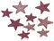 Dio dekorative weihnachtliche große Streudeko Tischdeko Basteldeko Sterne mit Glitzer Silber-Champagner, rosa-pink und rot (12, rosa-pink)