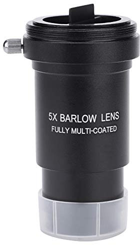 Goshyda Barlow Lens,1.25 5X Barlow Lens M42 Thread Metal Barlow Lens for 31.7mm Telescopes Eyepiece