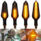 Greluma 4 Pièces Moto 12 LED Clignotants Indicateurs Ambre Clignotant Voyant Circulant Indicateurs De Moto Étanche (Nouvelle Version)