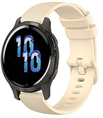 RuenTech Armband für Garmin Venu 2S Smartwatch-Zubehör, Ersatzarmband aus Silikon, Beige