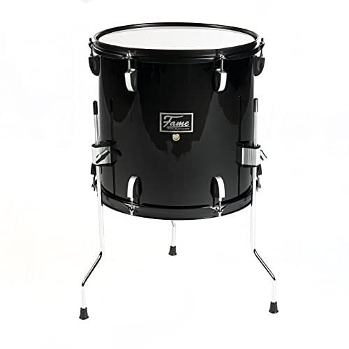 Fame First Step Floor Tom Drum 14x14, Piano Black, Mischholz Kessel, Aluminium Hardware, Robuste Stahlspannreifen, Ideal für Anfänger und Musikschulen