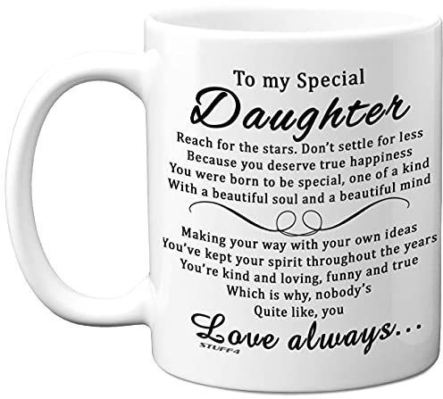 Stuff4 to My Special Daughter Mug, 11oz Ceramic Dishwasher Safe Premium Mugs, Daughter Gifts, Exam Gifts, Birthday Gift for Graduation
