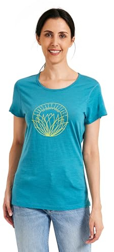 ZSOSBA METARINO Merino Wool T-Shirt Women Short Sleeve Lightweight Crew Neck Base Layer Tee Shirt for Hiking,Sport, Lake Blue, S