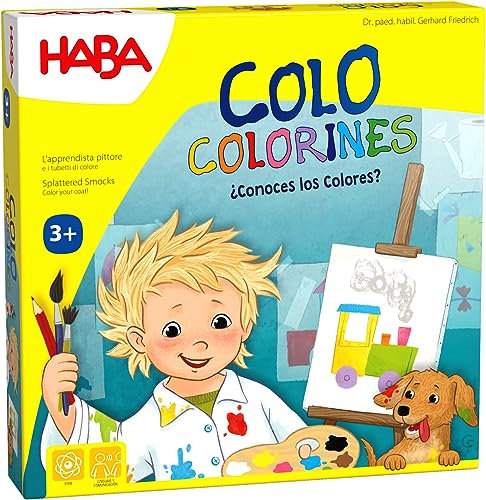 HABA 306674 - Colo Colorines ¿Conoces los Colores?, Juego Infantil de Mesa de acumulación. Más 3 años