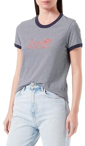 Levi's Damen Graphic Perfect Ringer Tee GR PERFECT RINGER TEE T-Shirt, Poster Logo Teeny Night Sky, S