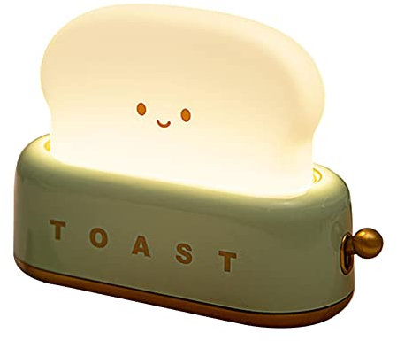 Voiakiu Cute Night Light - Dimmable LED Toaster Night Lamp Rechargeable - Rechargeable and Timer Setting Nursery Night Light, Bedroom Bedside Light for Girls Boys
