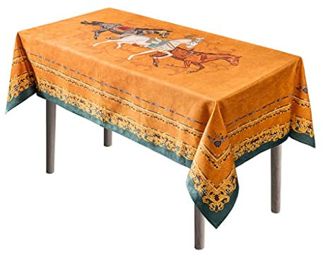 UNNS Weiches Tischtuch Tablecloths Manor Walking Horse-Tischdecke Rechteckige Tischdecke Haushaltstisch Tuch, Teetischtischabdeckung Stofftischabdeckung (Color : B, Size : 55 X 71 inch)