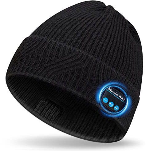 UNBON Regalo Uomo Originale Utile, Cappello Bluetooth Uomo Cappello con Cuffie Bluetooth Stereo HD Microfono, Regalo Uomo Compleanno, Idee Regalo Natale Berretto Bluetooth per Uomo Donna papà