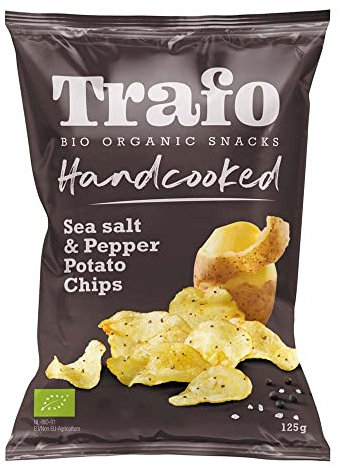 Trafo Hand Cooked Chips - Seasalt & Black Pepper, 125g