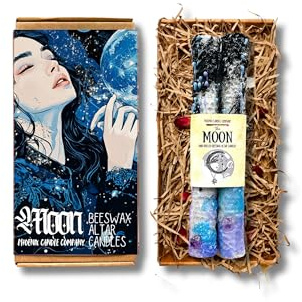 Magische Altarkerzen, Bienenwachs, Mond, Merkur, Jupiter, Saturn, Sonne, Venus, Mars, Universum, 20 cm, 20 cm