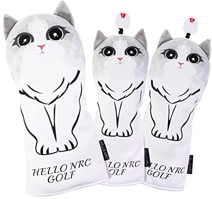 pistro 3x/4x Durable Golf Driver Head Cover Waterproof No. 1, 3, 5, UT Drivers Headcover Woods Protector Guard Fleece Lining Sleeve Accessories - 1 3 5