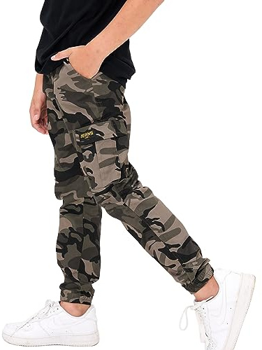 Rolanko Hose Für Jungen Joggerhose Camouflage Baumwolle Mit Elastischem Bund Für Kinder Slim Fit