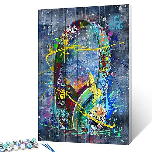Tucocoo Teal Parfüm Ölgemälde Malen nach Zahlen-Sets 40,6 x 50,8 cm Leinwand Mode Graffiti DIY Ölgemälde für Kinder, Studenten, Erwachsene, Anfänger mit Pinsel und Acrylpigment (DIY-Rahmen)