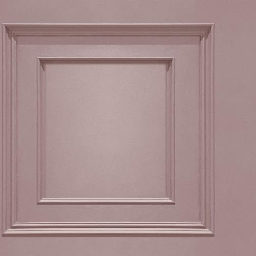 WALLPAPER EMPIRE- Designer Wood Panel Panelled Wallpaper Blush Baby Pink, Designer, Ultra Chic