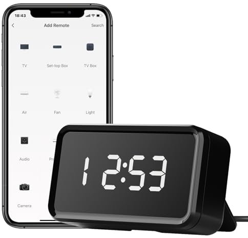 YIFAN WiFi Smart IR Fernbedienung mit Typ-C Anschluss und Zeitanzeige, Universal Infrarot Fernbedienung für TV DVD AC Fan STB, kompatibel mit Alexa, Google Assistant, kein Hub erforderlich