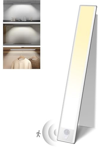 Unterbauleuchte LED Lichtleiste Küche Schrankbeleuchtung Dimmbar mit Bewegungsmelder, Unterbau Lichtleiste Kabellos 3 Modi Dimmbar Aufladbar für Kleiderschrank Beleuchtung, Nachtlicht Lampen 30CM