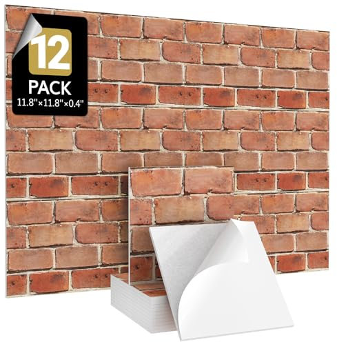 12 Pack Akustik-Paneele selbstklebend, TONOR 30x30x0.9cm große schalldichte Paneele für Wände, schalldämpfende Isolierung Behandlung Wandplatte schallabsorbierende Polsterung für Studio Büro Haus