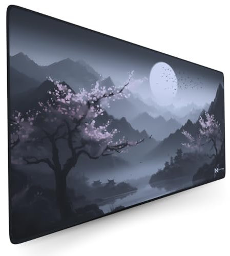 Nyfter - Premium Sakura V3 Gaming Mousepad XXL Mousepad Nyfpad XXL 00x500mm Mousepad wellenfrei mit extra vernähten Kanten