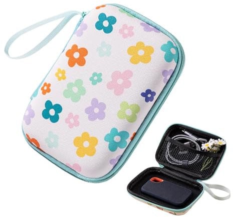 Earphone Storage Case,EVA Hard Shell Zipper Storage Case With Lanyard, Protective Case for Headphones, Mini Headphone Case, Multifunctional Carrying Case