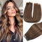 YDDM Tape In Extensions Echthaar 20pcs 35cm 40g Dunkelbraun mit Chestnut Brau Invisible Ombre Tape Extensions Echthaar Extensions Echthaar Tape Extensions Skin Weft Haarverlängerung(14Zoll,2/2/6#)