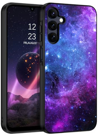 DOMAVER Hülle fürSamsung Galaxy A25 5G, Handyhülle Samsung A25 Case Leuchten im Dunkeln Nebula Muster, Motiv Schutzhülle für Familie und Freunde - Blau