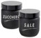 Maury's Set 2 Barattoli in Vetro Satinato da 425 ml per Sale e Zucchero, Colore Nero, Design Elegante e Moderno