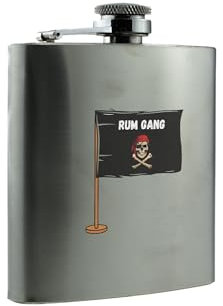 Rum Gang - Funny Pirate Themed Stainless Steel Hip Flask (hip-ds23-rumgang)