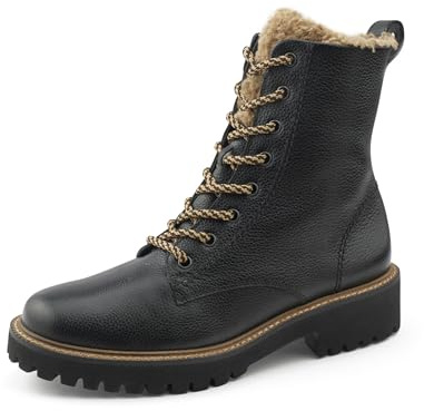Paul Green Damen Ballerinas mit Absatz 8175-010 Weite XX-Schmal Schnürung | Stiefeletten, Schwarz, Reißverschluss, Super Soft Fußbett, Damen, Schuhe
