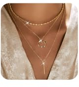 Kenivira 3 Pz Collane per Donna Argento/Oro Stratificato Impilabile Impilabile Collane Girocollo Dainty Catena Collana Set Bar/Cerchio/Moneta Ciondolo Collana per Donna Ragazze