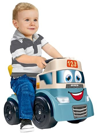 FEBER - Motofeber Casual Blocks, Schiebe-Laufrad und Lauflernhilfe, 3-in-1-Spielzeug Enthält EIN Steckpuzzle-Panel und 10 geometrische Bausteine, Stauraum für die Bausteine, Famosa (FED32000)