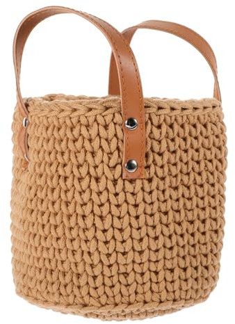 TOGEVAL Gewebter Korb Aufbewahrung Aus Baumwollseil Snack-aufbewahrungshalter Desktop-kosmetik-organizer