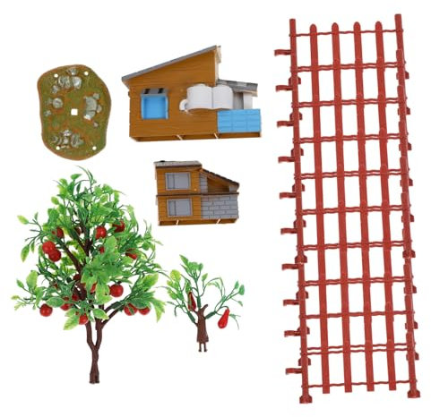 SEWACC 13stücke Sandkasten Modell Mit Teilen Realistische Zaun Und Baum-Simulation Für Kreative Junge Mädchen Spielzeug Für Farm-szenen Und Miniatur-Dekorationen