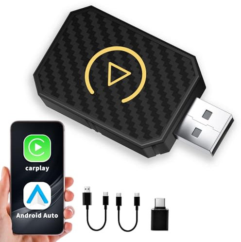 SwartLife Wireless Carplay & Android Auto Wireless Adaptor UK, Convert wired Android Auto/Carplay to wireless, Compatible with 99% of cars from 2016 and later, usb carplay Plug & Play