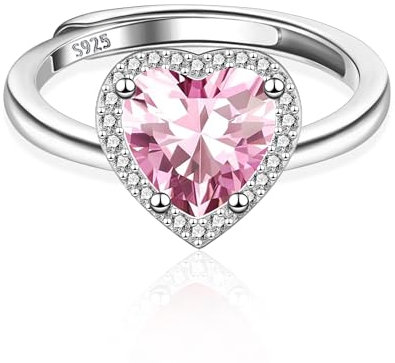 ALEXCRAFT Ringe Silber 925 Damen mit Herz Grün Zirkonia Schmuck für Frauen Freundin Mama