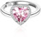 ALEXCRAFT Ringe Silber 925 Damen mit Herz Grün Zirkonia Schmuck für Frauen Freundin Mama